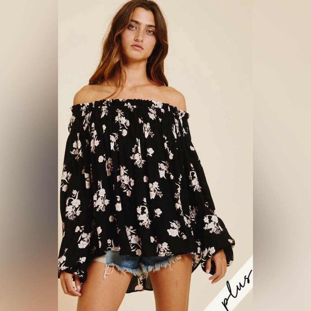 Plus size off shoulder top